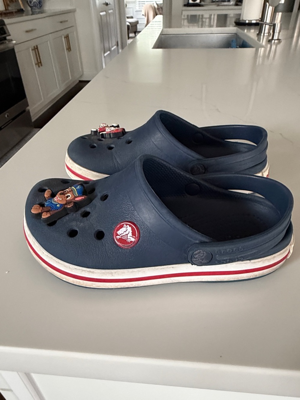 CROCS Kids Navy Blue Clog Sandals with Paw Patrol Charms - Picture 2 of 6
